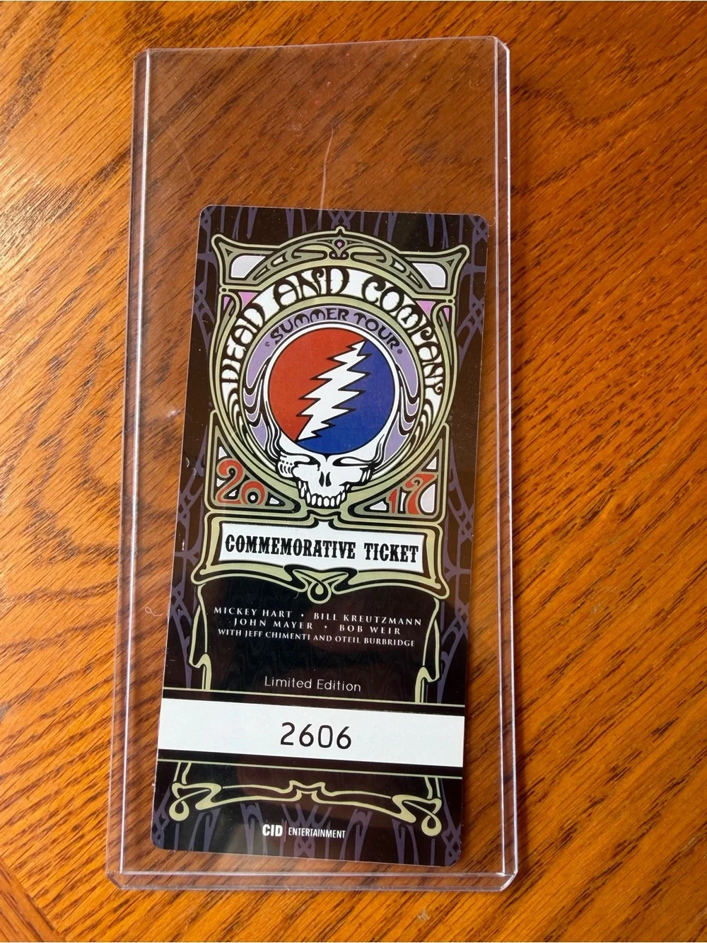 2017 Dead and Company Summer Tour Commemorative Ticket